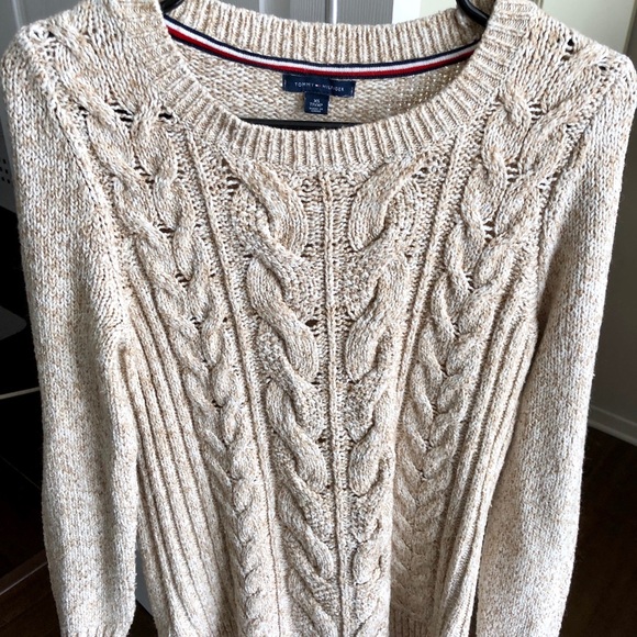 Tommy Hilfiger Cable Knit Sweater, Beige Heather - Picture 4 of 5